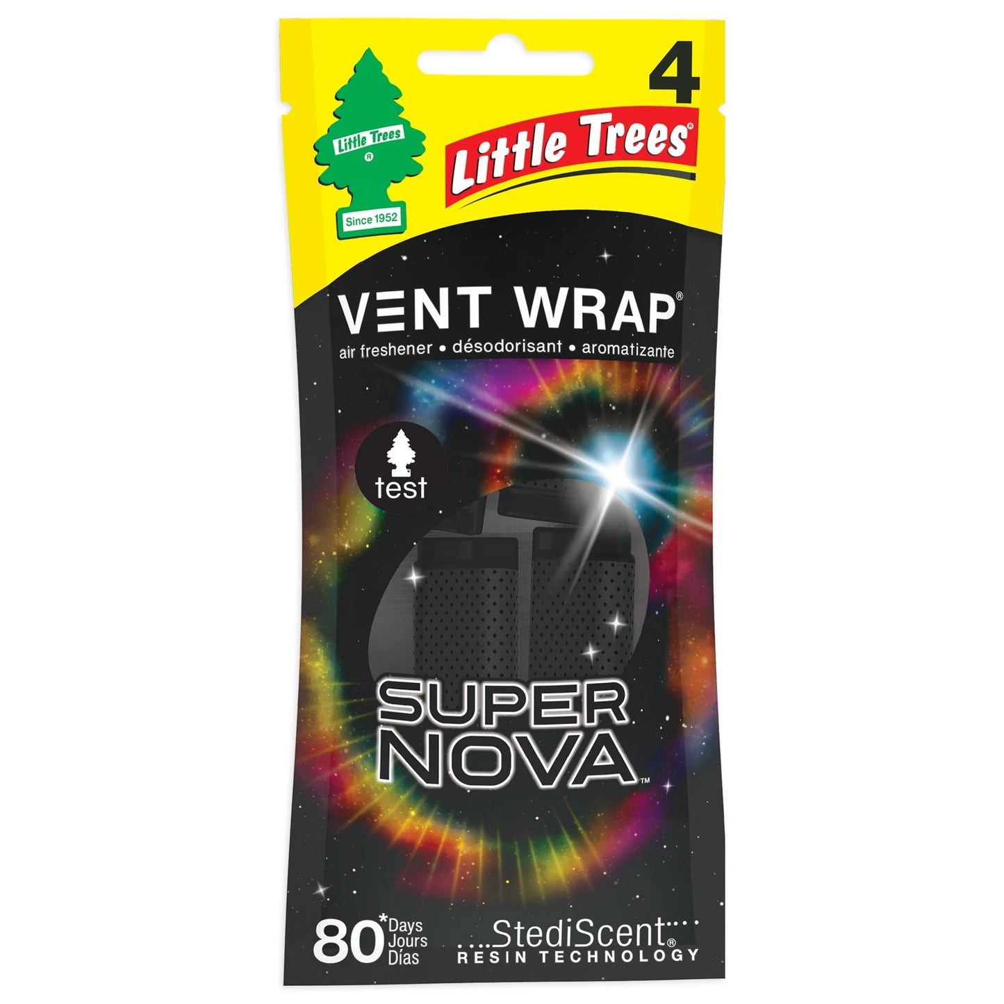 Little Trees Vent Wrap Air Freshener – Supernova (4 Pack) | Car Home Office