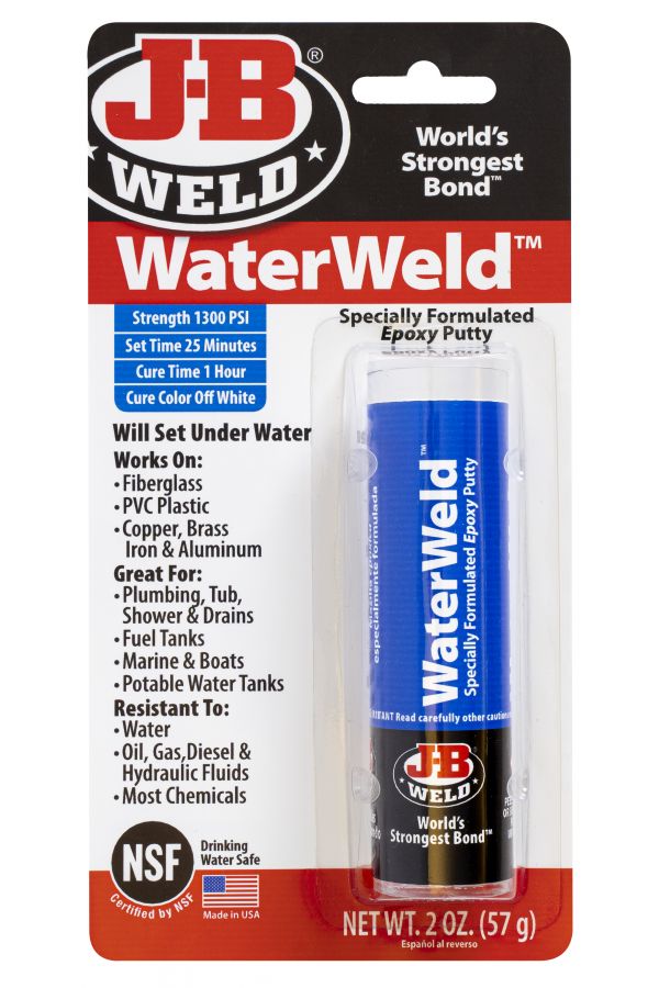JB Weld WaterWeld Epoxy Putty 57g Underwater Plumbing Repair JB8277
