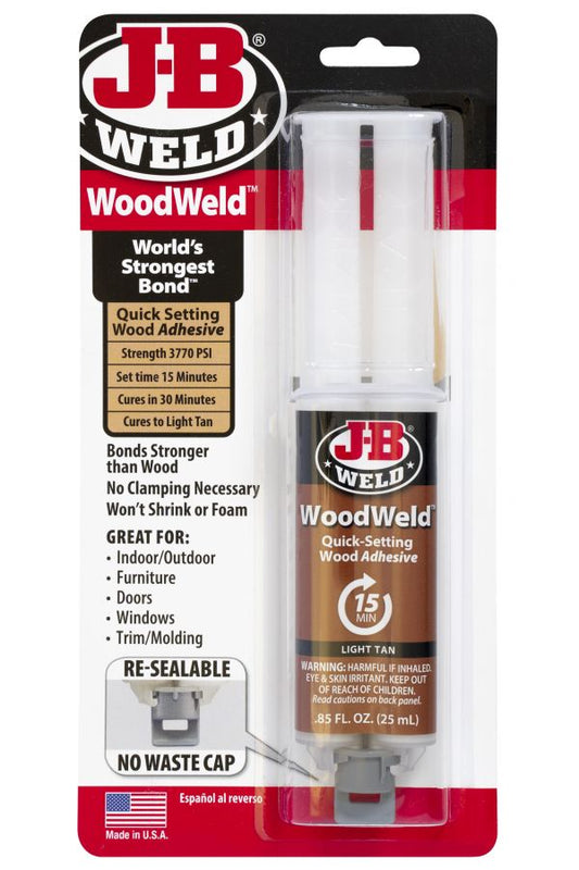 JB Weld WoodWeld Quick-Set Wood Repair Syringe 25ml JB50151