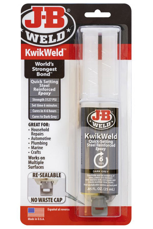 JB Weld KwikWeld Steel-Reinforced Epoxy Syringe 25ml JB50176