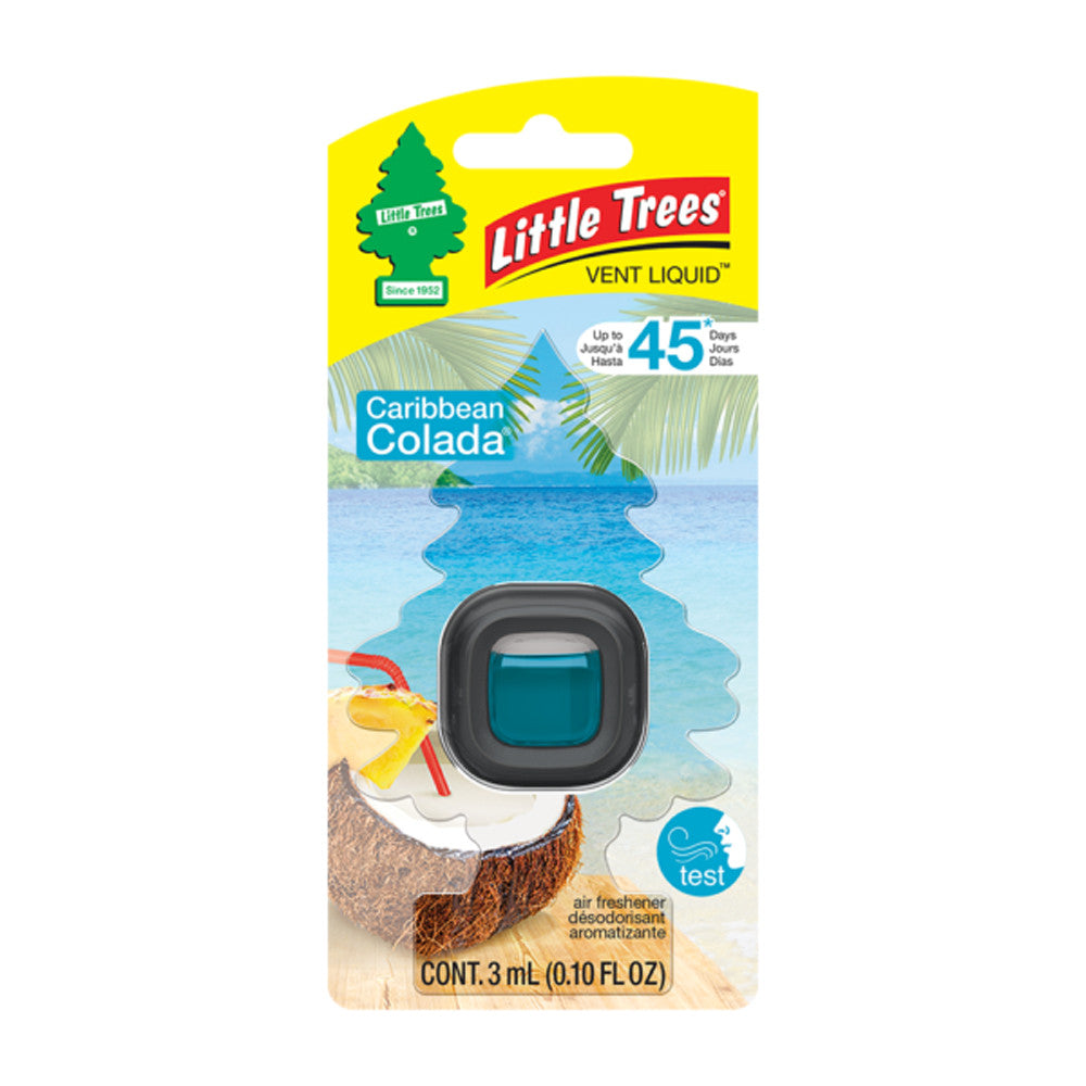 Little Trees Vent Liquid Air Freshener 3ml – Caribbean Colada Scent | Clip-On Car Vent
