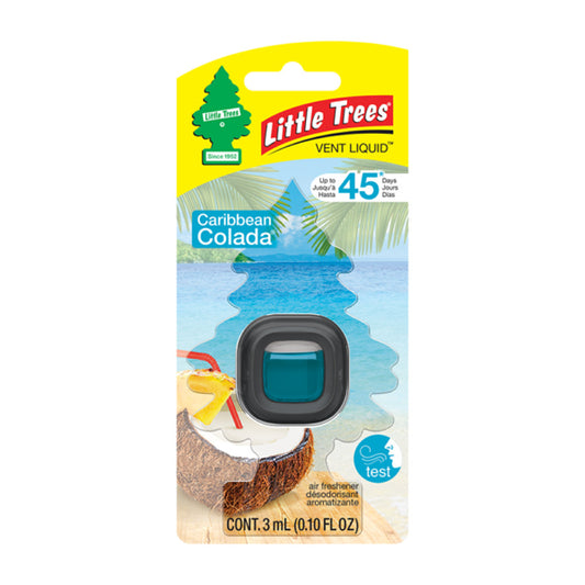 Little Trees Vent Liquid Air Freshener 3ml – Caribbean Colada Scent | Clip-On Car Vent