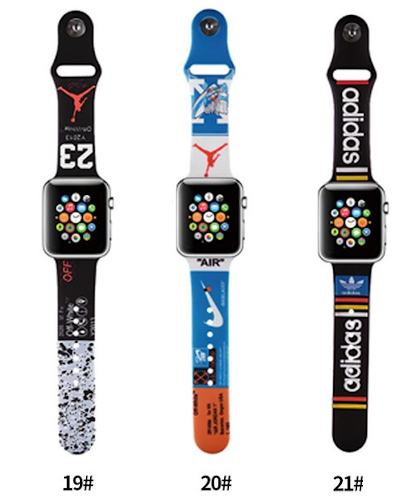 For Apple Watch Painted Silicone Band Strap for iWatch Ultra Series 8/7/6/3/SE