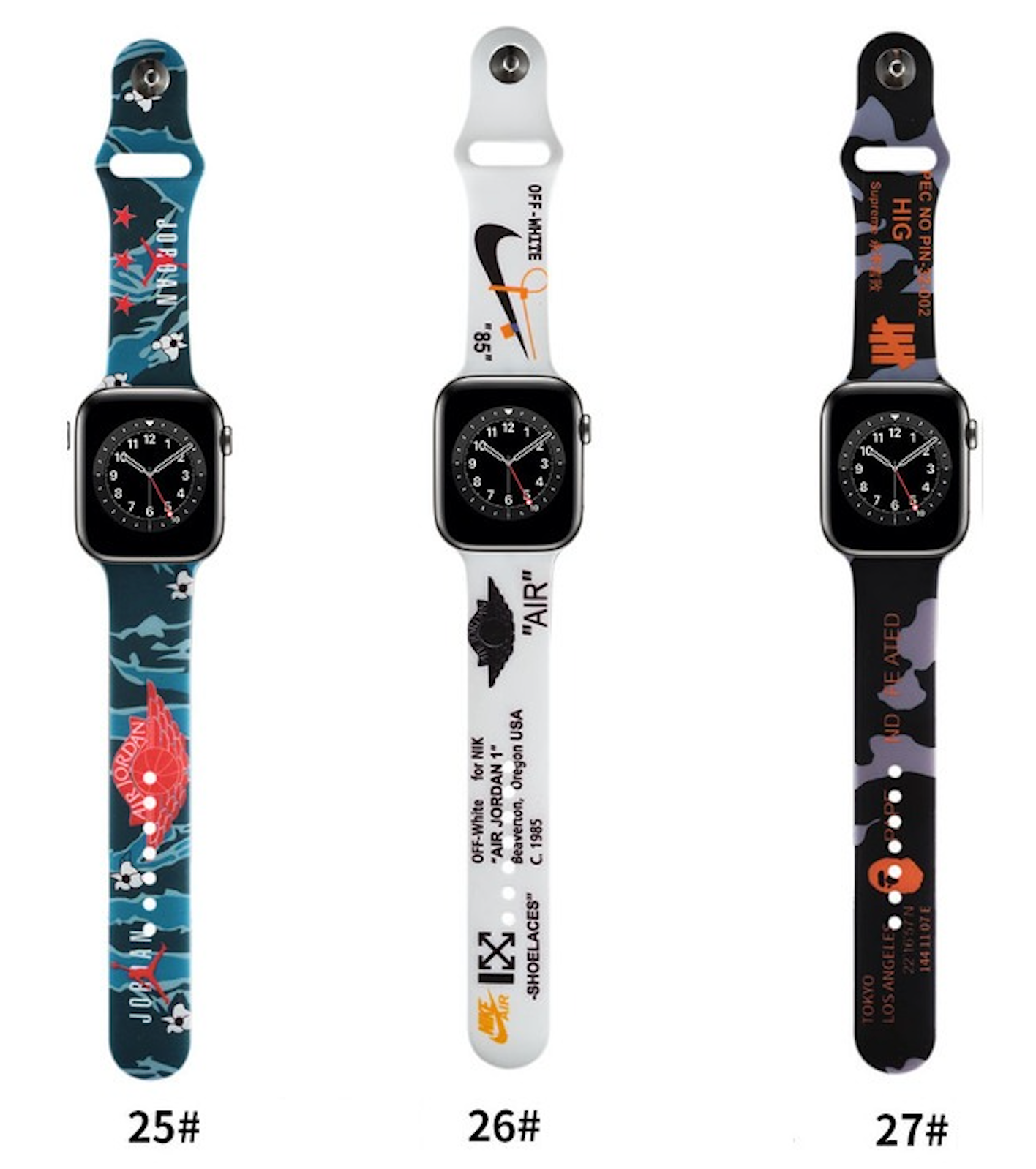 For Apple Watch Painted Silicone Band Strap for iWatch Ultra Series 8/7/6/3/SE